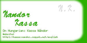 nandor kassa business card