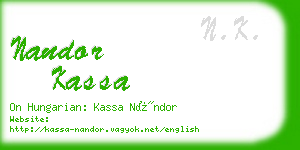 nandor kassa business card